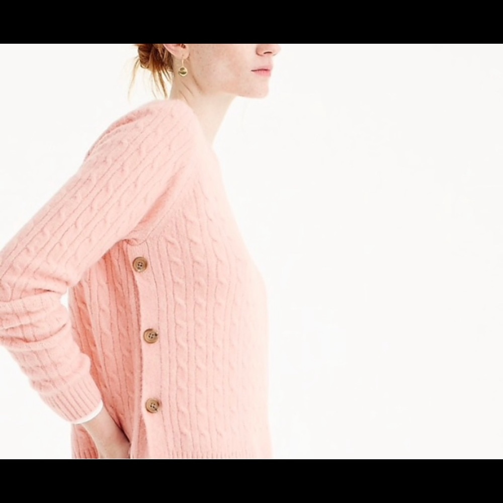 J Crew Pink Side-Button Sweater
